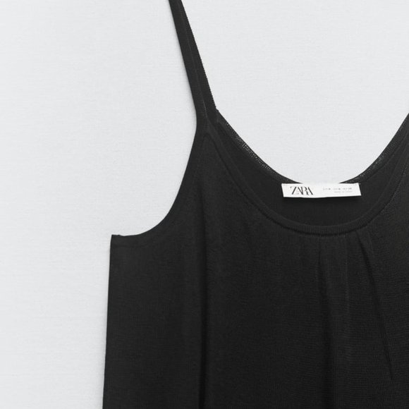 NWT ZARA RUFFLED KNIT DRESS  BLACK - REF. 2893/037 S - Picture 9 of 9